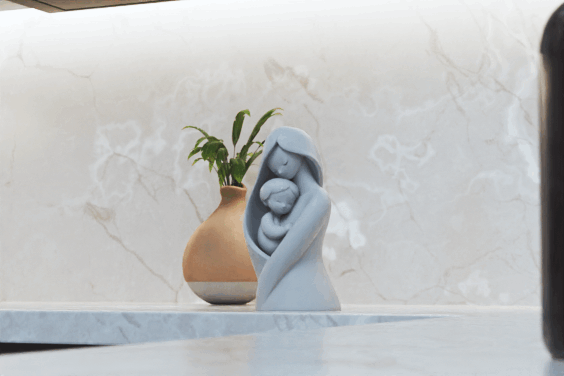 Escultura Mãe e Filho