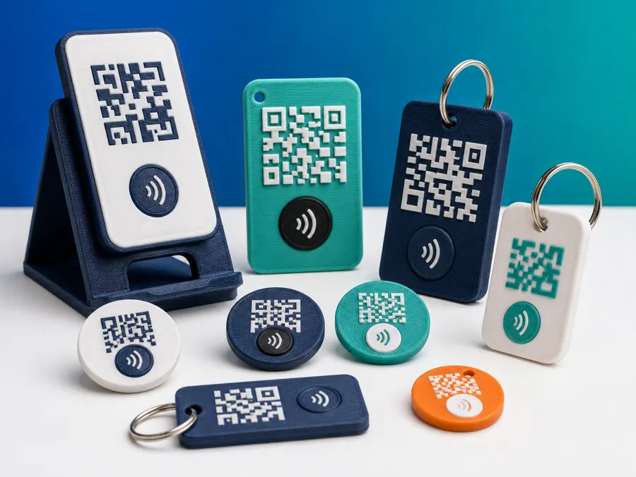 Tags NFC e QR Code impressas em 3D