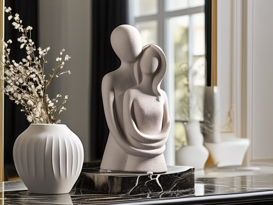 Escultura de Casal Abraçado