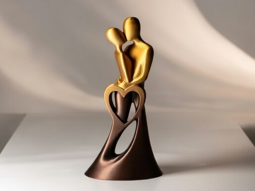 Escultura Elegante Casal Apaixonado