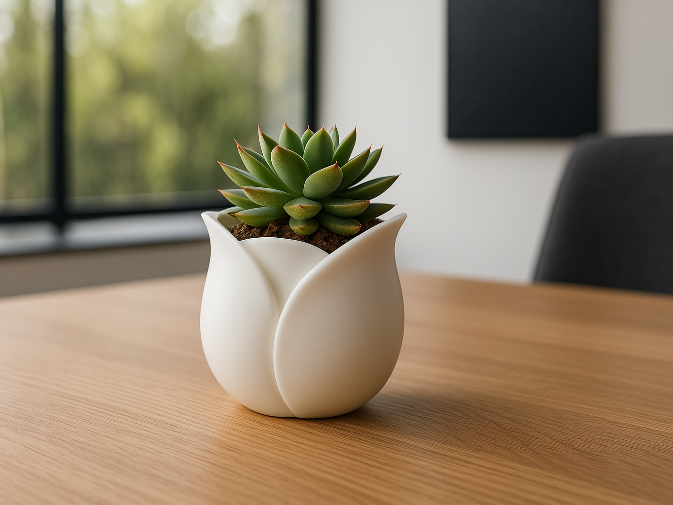 Vaso Elegante em formato de Tulipa