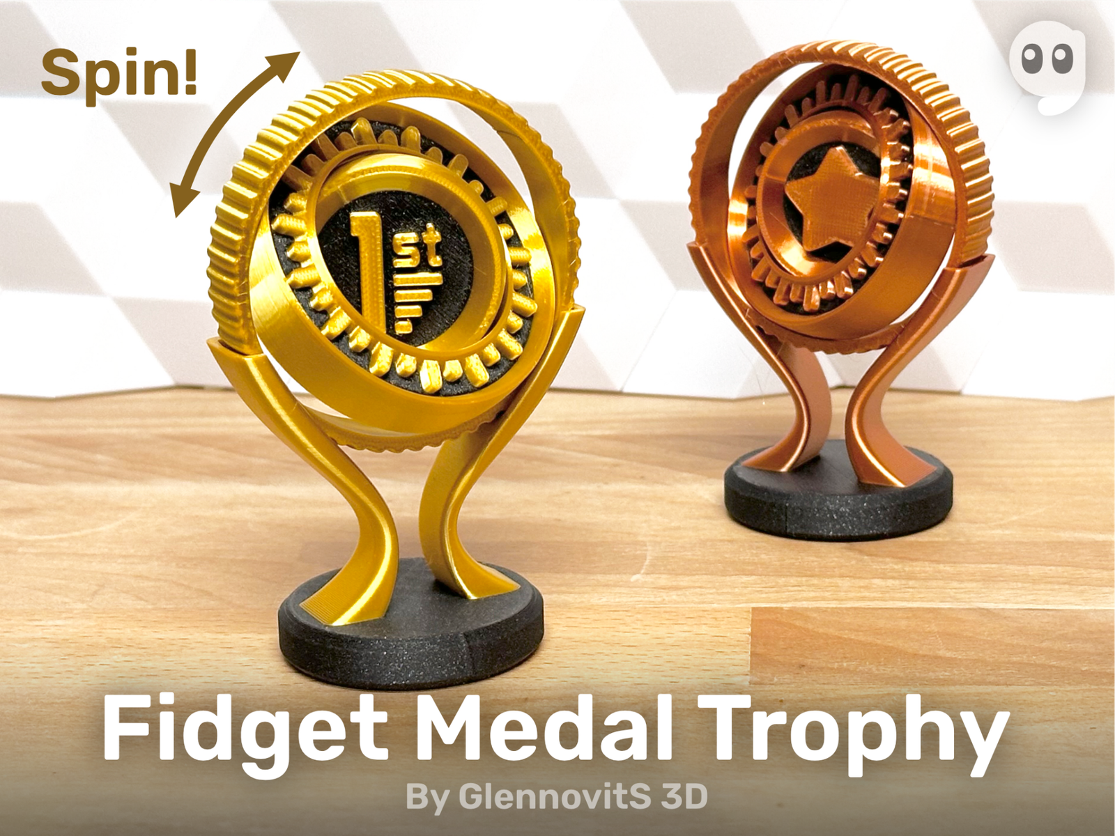 Troféu com Medalha Giratória